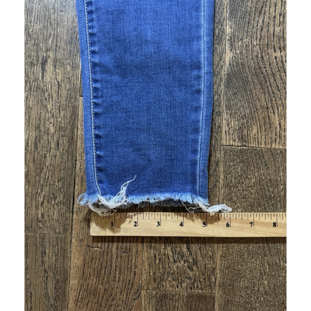 A.N.A Jegging Women's Size 12 Buttonfly Raw Hem Blue High Rise Stretch - Picture 3 of 9